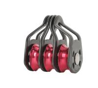 HYRTEFBN Three-Wheel Lifting Hook Pulley Block, Labor-Saving Lifting Slips, Mountaineering,22kn(Ren)