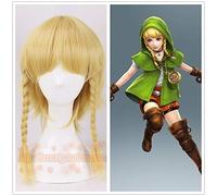 Hyrule Warriors Cosplay Wig Female Linkle Golden Braids Women Link Rinkuru Synthetic Hair for Adult Role Play + Free Wig Cap
