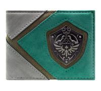 Hyrule Zelda Twilight Princess Link Hylian Shield Stance Wallet Bi-Fold ID & Card Holder, Green
