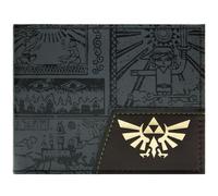 Hyrule Zelda Wind Waker Link Ancient Tablet Hieroglyphics Wallet Bi-Fold ID & Card Holder, Black