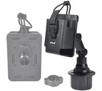 HYS Car Radio Holder Cup Holder Mount Compatible with Baofeng UV5R Motorola Waklie Talkie and CB Handheld Radio, Back Clamp Bracket (S-2-H3)