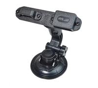 HYS Car Suction Cup Walkie Talkie Holder for Car W/Adjustable The Ball, Low Profile 2-Way Radio Mount Compact Windshield Window Dash Mobile Stand for Motorola Midland Radio/Mic with Belt Clip