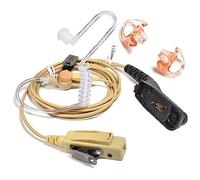 HYS Covert Acoustic Tube Security Bodyguard Earpiece Headset PTT Mic Compatible with Motorola DP3400 DP3600 DP4400 DGP4150 DGP6150 XiR P8268 Multi Pin Two Way Radio (Beige)