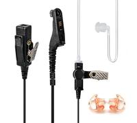 HYS Covert Acoustic Tube Security Bodyguard Earpiece Headset PTT Mic Compatible with Motorola DP3400 DP3600 DP4400 DGP4150 DGP6150 XiR P8268 Multi Pin Two Way Radio (Black)