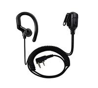 HYS G Shape Radio Earpiece 2 Pin Ear Piece with mic Compatible for Kenwood Baofeng UV5R Walkie Talkie, Two Way Radio Headset for Security Police