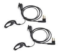 HYS G-Shape Two Way Radio Headset Inline PTT Mic Radio Earpiece Compatible with 2 Pin Motorola Walkie Talkie Motorola CP040 DP1400 GP68 GP88 GP300 CT150 Pro1150 Hyera Midland (2 Pack)