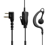 HYS Headphones Headset | PTT Headset in G Shape | 2 Pin for Radios | Compatible with Midland G7 Pro G8 G9 Pro M24 Plus M48 M99 G6 XT G7 XTR Alan HP450 (G08C, 1)