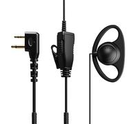HYS Headphones Headset | PTT Headset in G Shape | 2 Pin for Radios | Compatible with Midland G7 Pro G8 G9 Pro M24 Plus M48 M99 G6 XT G7 XTR Alan HP450 (D08C, 1)