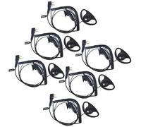 HYS Headphones Headset | PTT Headset in G Shape | 2 Pin for Radios | Compatible with Midland G7 Pro G8 G9 Pro M24 Plus M48 M99 G6 XT G7 XTR Alan HP450 (D08C, 6)