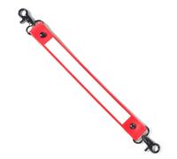 HYS Heavy Duty Anti Sway Strap for Firefighter Radio Strap, Strap for Walkie Talkie Carrying Holder Holster Case, Black Leather (Red)