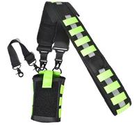 HYS Nylon Radio Pouch - Multi-Function Walkie Talkie Holder Holster with Adjustable Strap & Belt Loop, Compatible for Motorola Kenwood Baofeng GPS Phones, Ideal for Police Fireman Military (M03+S03)