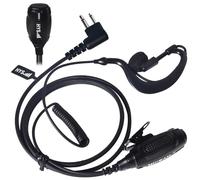 HYS Radio Earpiece Security Headset Compatible with Motorola CP040 DP1400 GP68 GP88 GP300 CT150 Pro1150 2-way Radio, G-Shape, PTT with Mic (G-1)