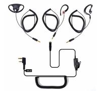 HYS Replaceable Earhooks Radio Earpiece, 3.5mm Audio Female Connector to 2 Pin Compatible for Baofeng UV-5R Quansheng UV-K5 UV-K6 Kenwood Walkie Talkie