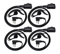 HYS Security Earpiece with Mic G-Shape Bodyguard Headset Compatible with Motorola DP1400 CP040 GP88 GP300 Walkie Talkie(4 Pack)