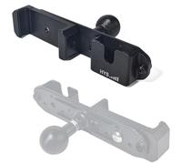 HYS Two-Way Radio & Phone Mount Holder Stand W/1 Inchs Ball Mount, Dual Device 2-in-1 Aluminum CB Mic Holder | Dash Mount for Oversized Phones (for iPhone/Android) | Expands to 3.54 Inches