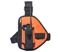 HYS Walkie Talkie Chest Harness, Protable Radio Chest Bag with Adjustable Strap Compatible with Baofeng Kenwood Quansheng Motorola Two Way Radio (Orange)