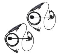 HYS Walkie Talkie Earpiece Compatible for Baofeng UV5R Retevis Kenwood TK250 HYT Radio, G Hanging Headset with Microphone PTT (2 Pack)