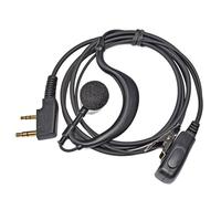 HYS Walkie Talkie Headset Inline PTT Mic G-Shape Radio Earpiece Compatible with 2 Pin Kenwood Baofeng UV-5R UV5RA BF-888S Kenwood Two Way Radio