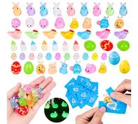 Hysagtek 100 Mini Easter Glow-in-the-Dark Resin Figures - Blind Bag Surprises for Egg Hunts, Basket Fillers & Micro Landscape Decor | Bunny, Chick, Egg & Gnome Designs