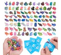 Hysagtek 100Pcs Mini 3D Printed Animals Blind Bag - Mixed Articulated & Static Animal Figures, Flexible Movable Joint Fidget Toys for Adults Teens, Desktop Ornaments, Party Favours, Household Decor