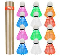 Hysagtek 12 Pcs ShuttleCocks Badminton Shuttle Cocks Great Balance & Flight, Durable Shuttlecocks for Backyards Indoor Outdoor Sports Playing Training Game and Entertainment Balls, Random Color