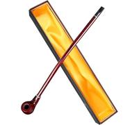 Hysagtek 16 Inch Long Churchwarden Tobacco Pipe Wooden Long Stem Smoking Pipe with Gift Box, Pattern Random
