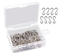 Hysagtek 200 Pcs Mini S Hook Connectors S Shaped Hanging Hooks Wire Hook for DIY Crafts, Jewelry,Key Chain and Pet Name Tag,14mm/0.55 Inch Long