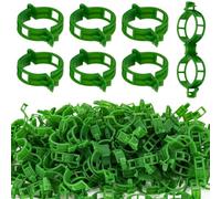Hysagtek 200 Pcs Plant Clip for Climbing Plants Dual Garden Plant Support Clips Vine Clips Twisty Plant Rings Combination Green Plastic Clips for Secure Gardening Support