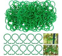 Hysagtek 200 Pcs Plant Clips for Climbing Plants Green Plant Rings Clips Garden Plastic Plant Support Clips for Garden Outdoor Mini Gutter Clips for Securing Twisty Plant Rings Outside