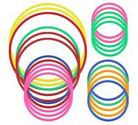 Hysagtek 21 Pcs Plastic Toss Rings Carnival Rings Toss Quoits Party Favor Throwing Ring Large Sizes for Adults Men Women (11/13.4/15/ 19.5/23.5 cm)