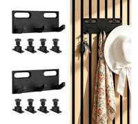 Hysagtek 2PCS Acoustic Panel Hook - No Drill Clip-On Hanger, Non-Slip Stable Tray, Removable Stackable Accessory for Acoustic Panels, Black Square Plastic Holder