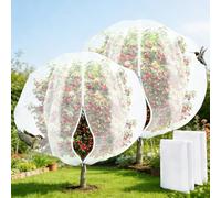 Hysagtek 2PCS Fruit Tree Netting 1.8x1.8m with Drawstring & Dual Zipper | Large Garden Protection Net Insect Bird Bug Cicada Barrier for Fruit Trees Bushes Vegetables Blueberry Strawberry