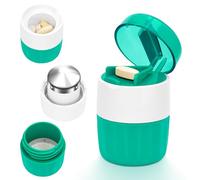 Hysagtek 3In1 Pill Crusher for Tablets - Tablet Grinder for Pills with Stainless Steel Grinding Head Pill Cutter Splitter with Pill Organizer Brush&Pocket Multifunction Pill Cutter for Family Pet