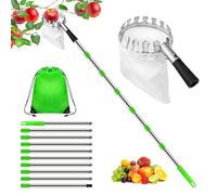 Hysagtek 4M Fruit Picker With Telescopic Handle and Storage Bag - Long Apple Grabber Tool for Cherry, Berry, Orange, Lemon, Pear