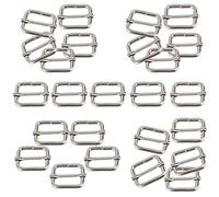 Hysagtek 50 Pcs 1 Inch Metal Adjustable Slide Buckle Strap Triglides Slides for Making Handbag, Backpack, Luggage Bag