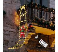 Hysagtek Ladder Lights with Santa Claus LED Christmas Outdoor Decorations, 8 Modes, 160cm/5.25ft Santa Climbing Ladder Xmas Lights Outdoor Balcony Wall Window Decor, IP65 Waterproof(160cm/5.25ft)
