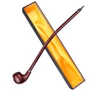 Hysagtek Long Churchwarden Tobacco Pipe Wooden Long Stem Smoking Pipe with Gift Box, Pattern Random