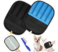 Hysagtek Pet Hair Remover Glove 2PCS Double Sided Static Grooming Glove for Dogs Cats Reusable Hair Removal Tool for Furniture Clothes Sofa Car Seats