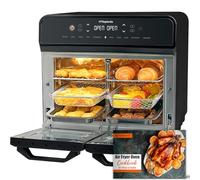 HYSapientia® 22L Dual Zone Air Fryer with Rotisserie - Digital 2400W 10 in 1 Countertop Convection Oven and Grill with 13 Accessories, Stainless Steel