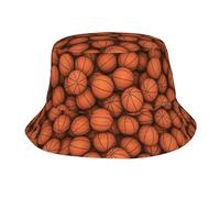 HYSDPUZK Basketball Orange Print Adult Sunshade Fishing Hat - Multifaceted Printed Polyester Fishing Cap for Men and Women - Foldable, Breathable, and Unisex Sun-Protective Hat