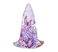 HYSDPUZK Beautiful Purple Butterfly Art Hooded Cape For Teens Halloween Costume, Cosplay, Masquerade, Wizard Robe