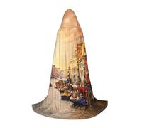 HYSDPUZK Beautiful Venice Canal View Hooded Cape For Teens Halloween Costume, Cosplay, Masquerade, Wizard Robe