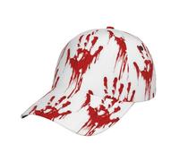 HYSDPUZK Bloody Handprints Print Tylish Curved-Brim Baseball Cap - Full Print Polyester Hat for All Seasons and Genders