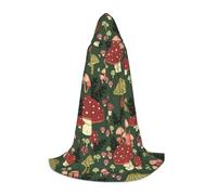 HYSDPUZK Bright Mushrooms Art Hooded Cape For Teens Halloween Costume, Cosplay, Masquerade, Wizard Robe