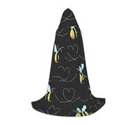 HYSDPUZK Bumble Bees Hooded Cape For Teens Halloween Costume, Cosplay, Masquerade, Wizard Robe