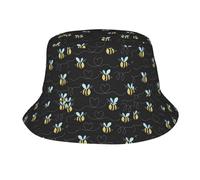 HYSDPUZK Bumble Bees Print Adult Sunshade Fishing Hat - Multifaceted Printed Polyester Fishing Cap for Men and Women - Foldable, Breathable, and Unisex Sun-Protective Hat