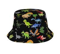 HYSDPUZK Cartoon Dinosaur Images Print Adult Sunshade Fishing Hat - Multifaceted Printed Polyester Fishing Cap for Men and Women - Foldable, Breathable, and Unisex Sun-Protective Hat