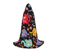 HYSDPUZK Colorful Elephant Hooded Cape For Teens Halloween Costume, Cosplay, Masquerade, Wizard Robe