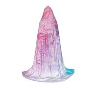 HYSDPUZK Colorful Marble Pastel Pink Blue Purple Hooded Cape For Teens Halloween Costume, Cosplay, Masquerade, Wizard Robe