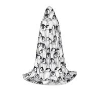 HYSDPUZK Cute Penguins Sketch Hooded Cape For Teens Halloween Costume, Cosplay, Masquerade, Wizard Robe